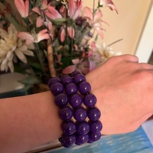 Bold Purple Large Beaded Bracelet